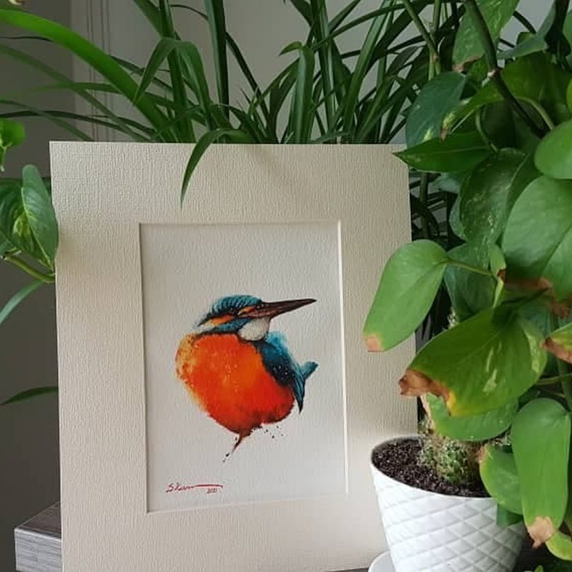 Orange Bird painting