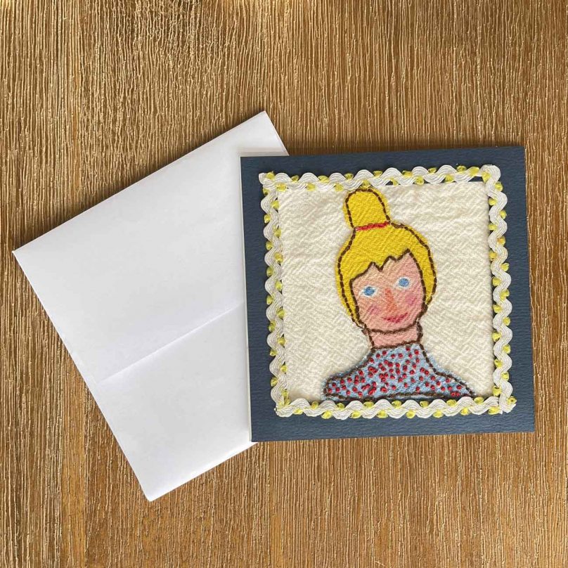 Barbie Embroidery Greeting Card