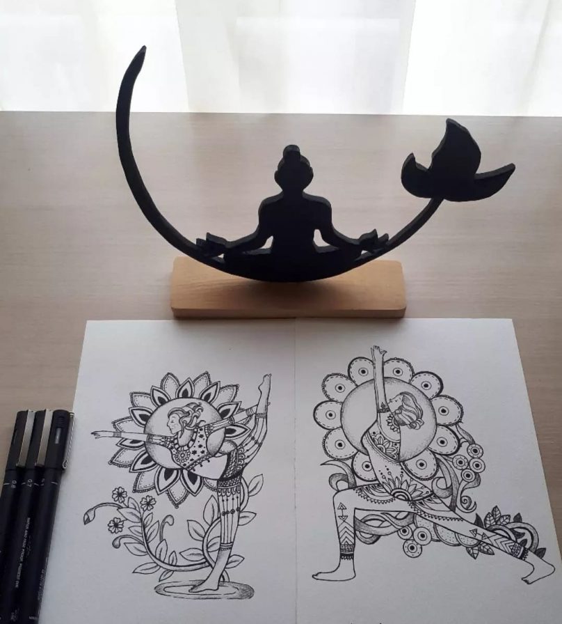 Rapid drawing Yogi Painting